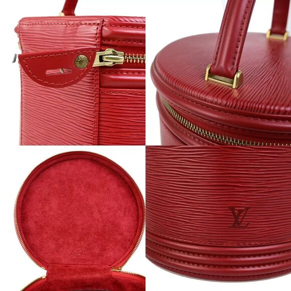 LOUIS VUITTON LV Logo Cannes Hand Vanity Bag Epi Leather Red M48037 35EC873 - Picture 8 of 16